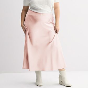 Juniors' Plus Size SO® Satin Bias Maxi Skirt