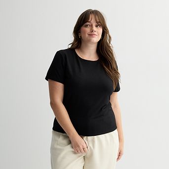 Juniors' Plus Size SO® Short Sleeve Knit Tee