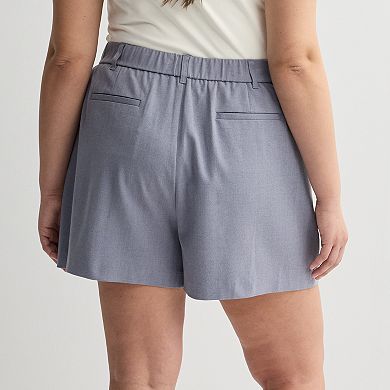 Juniors' Plus Size SO® High Rise Pleated Trouser Shorts