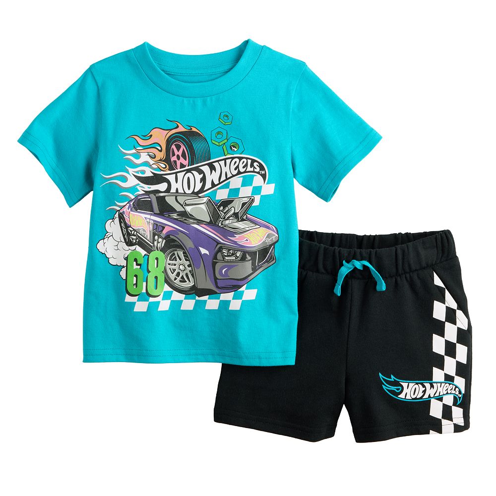 Baby and Toddler Boys' Hot Wheels Shirt and Shorts Set