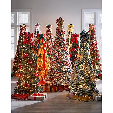 BrylaneHome Fully Decorated Pre-Lit 6Ft Pop-Up Christmas Tree