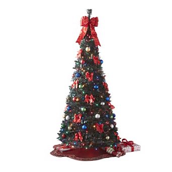 BrylaneHome Fully Decorated Pre-Lit 6Ft Pop-Up Christmas Tree