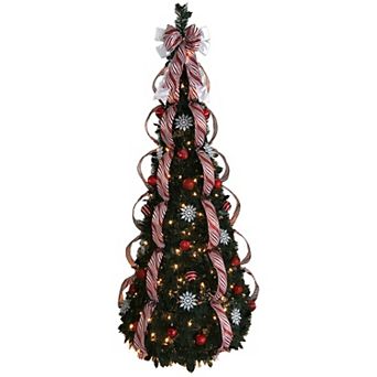 BrylaneHome Fully Decorated Pre-Lit 6’ Pop-Up Christmas Tree