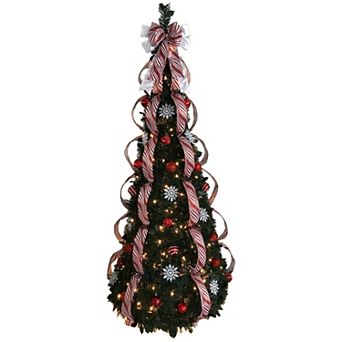 BrylaneHome Fully Decorated Pre-Lit 6Ft Pop-Up Christmas Tree