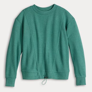 Women's Simply Vera Vera Wang Drawcord Hem Cozy Pullover Top