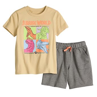 Boys 4-8 Jurassic Park Department of Prehistoric Wildlife Short Sleeve Tee & Shorts Set