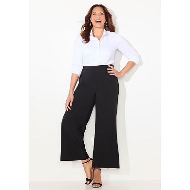 Catherines Women's Plus Size Refined Wide Leg Pant