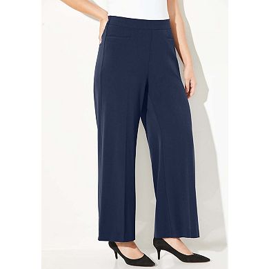 Catherines Women's Plus Size Refined Wide Leg Pant