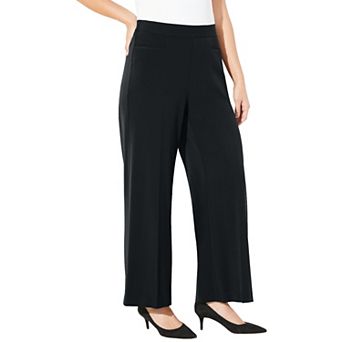 Catherines Women's Plus Size Petite Refined Wide Leg Pant