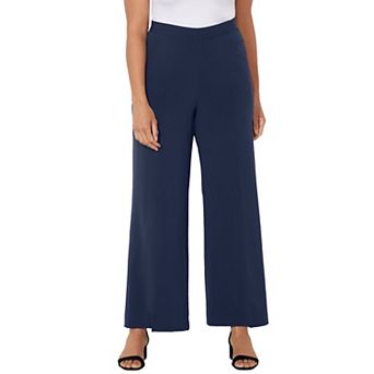 Catherines Women's Plus Size Petite Refined Wide Leg Pant
