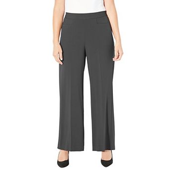 Catherines Women's Plus Size Petite Refined Wide Leg Pant