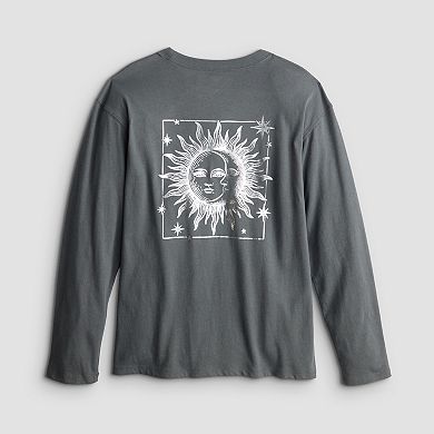 Girls 6-20 SO® Long Sleeve Oversized Graphic Tee in Regular & Plus Size