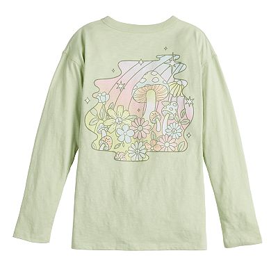 Girls 6-20 SO® Long Sleeve Oversized Graphic Tee in Regular & Plus
