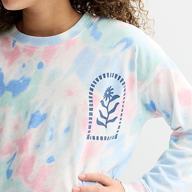Girls 6-20 SO® Long Sleeve Oversized Graphic Tee in Regular & Plus Size
