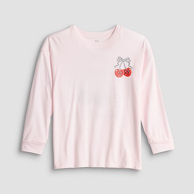 Girls 6-20 SO® Long Sleeve Oversized Graphic Tee in Regular & Plus Size