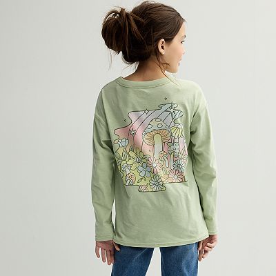 Girls 6-20 SO® Long Sleeve Oversized Graphic Tee in Regular & Plus