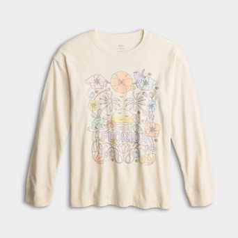 Girls 6-20 SO® Long Sleeve Oversized Graphic Tee in Regular & Plus Size