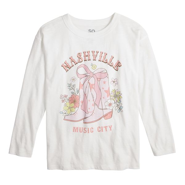Tシャツ・カットソー citybreeze Wooltencel City Love Lettering Long Sleeve T-Shir 7199375_Nashville_Pink_Boots?
