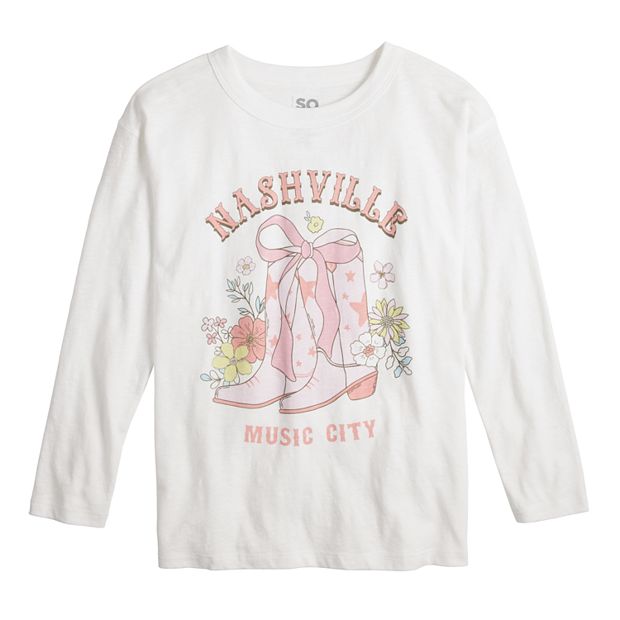 Girls 6-20 SO® Long Sleeve Oversized Graphic Tee in Regular