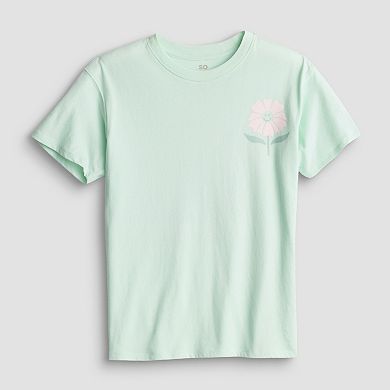 Girls 7-20 SO® Short Sleeve Oversized Graphic Tee in Regular & Plus Size