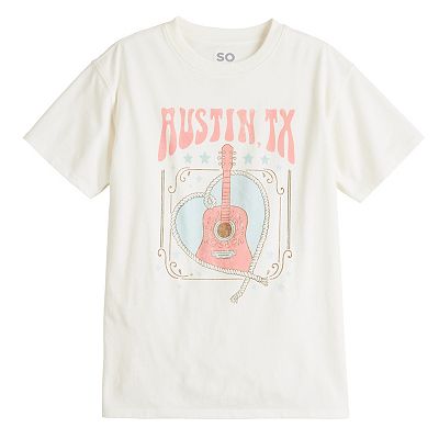 Girls 7-20 SO® Short Sleeve Oversized Graphic Tee in Regular & Plus Size