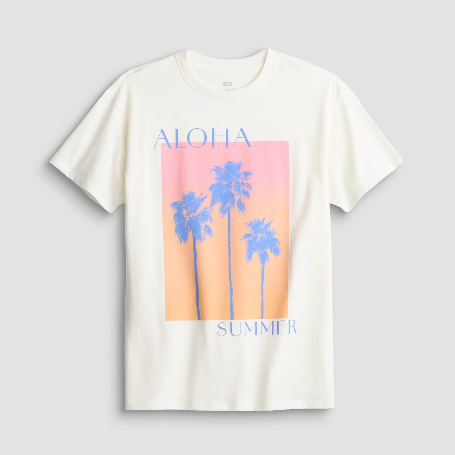 Футболка SO® Short Sleeve Oversized Graphic Tee для девочек, цвет: Aloha Summer