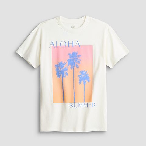 Детские Girls 7-20 SO ® Short Sleeve Oversized Graphic Tee in Regular & Plus Size