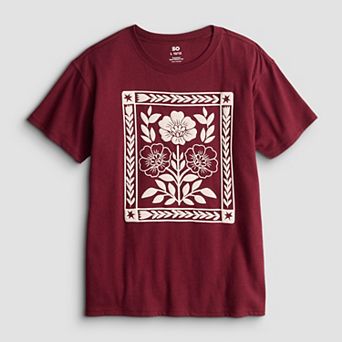 Girls 7-20 SO® Short Sleeve Oversized Graphic Tee in Regular & Plus Size