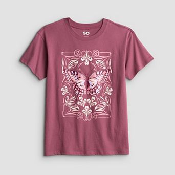 Girls 7-20 SO® Short Sleeve Oversized Graphic Tee in Regular & Plus Size