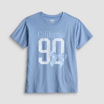 Girls 7-20 SO® Short Sleeve Oversized Graphic Tee in Regular & Plus Size