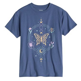 Girls 7-20 SO® Short Sleeve Oversized Graphic Tee in Regular & Plus Size