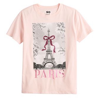 Girls 7-20 SO® Short Sleeve Oversized Graphic Tee in Regular & Plus Size
