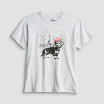 Girls 7-20 SO® Short Sleeve Oversized Graphic Tee in Regular & Plus Size