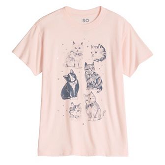 Girls 7-20 SO® Short Sleeve Oversized Graphic Tee in Regular & Plus Size
