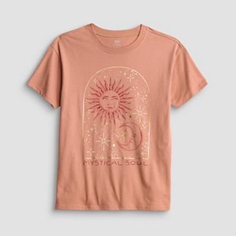 Girls 7-20 SO® Short Sleeve Oversized Graphic Tee in Regular & Plus Size