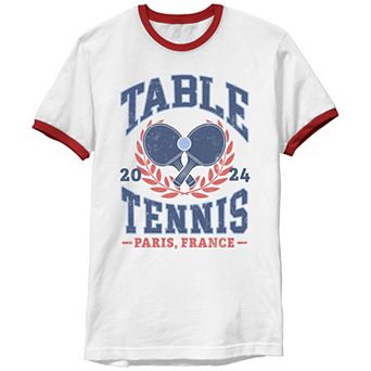 Men's Table Tennis Paris 2024 Ringer Graphic Tee