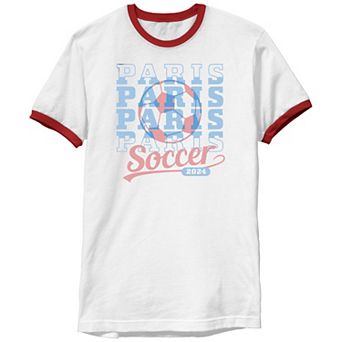 Men's Paris Soccer 2024 Ringer Graphic Tee