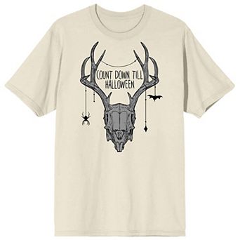 Men's Deer Skull Countdown to Halloween Graphic Tee