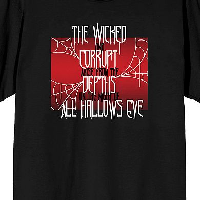 Men's Halloween Spiderwebs Wicked & Corrupt Graphic Tee