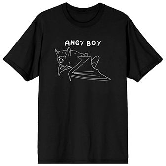 Men's Halloween "Angy Boy" Bat Graphic Tee