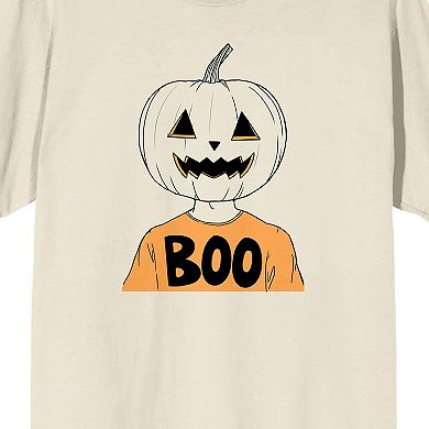 Men's Halloween Boo Jack-O-Lantern Graphic Tee