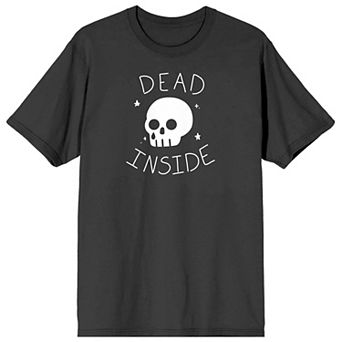 Men's Halloween Cartoon Skull " Dead Inside" Graphic Tee