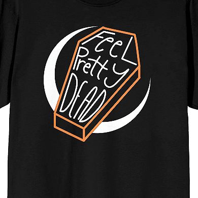 Men's Halloween "Feel Pretty Dead" Coffin Graphic Tee