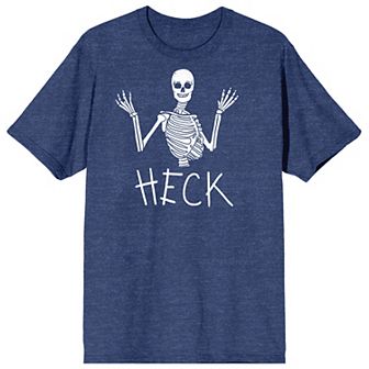 Men's Halloween Half Skeleton "Heck" Graphic Tee