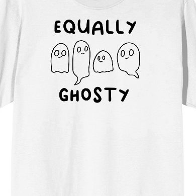 Men's Halloween Cartoon "Equally Ghosty" Graphic Tee