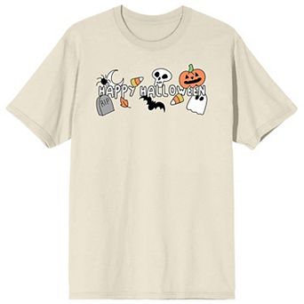 Men's Cartoon "Happy Halloween" Graphic Tee