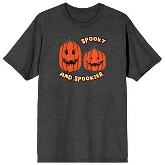 Men's Halloween Pumpkins Spooky & Spookier Graphic Tee