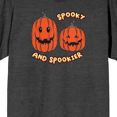 Men's Halloween Pumpkins Spooky & Spookier Graphic Tee