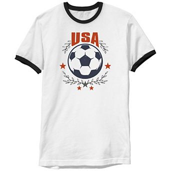 Men's Soccer Ball Ringer Graphic Tee