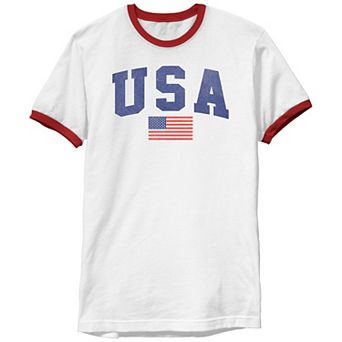 Men's USA Flag Ringer Graphic Tee